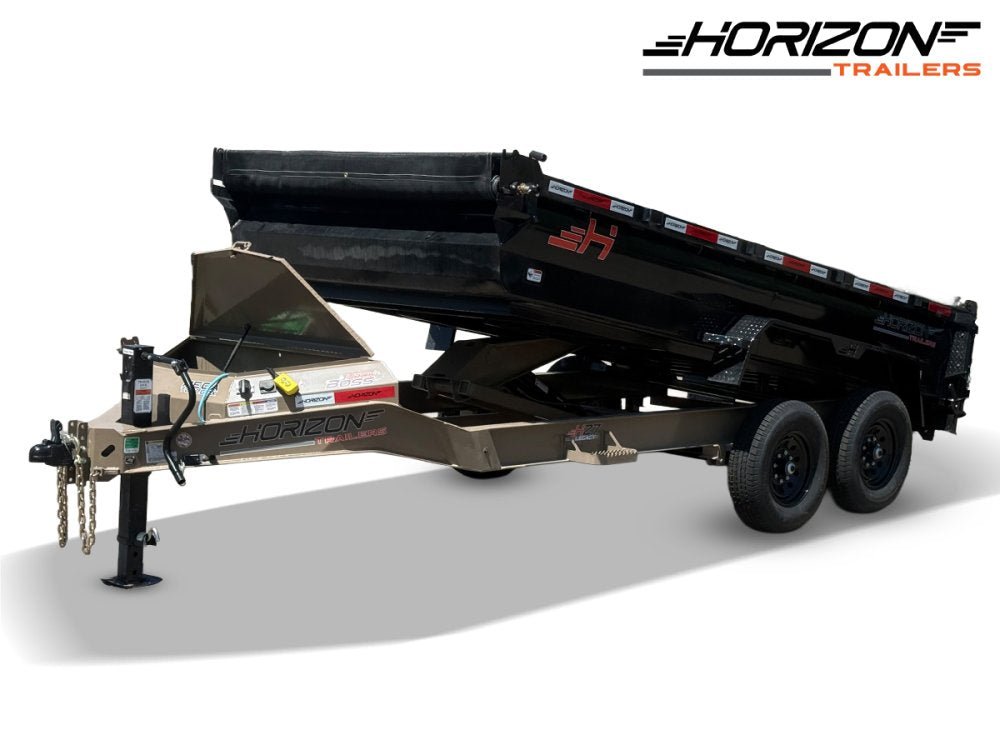 14' Horizon HZ7 Bumper Pull Dump Trailer 24" Side Walls - (2) 7K Axles 17844 - Stryker Dealership Group