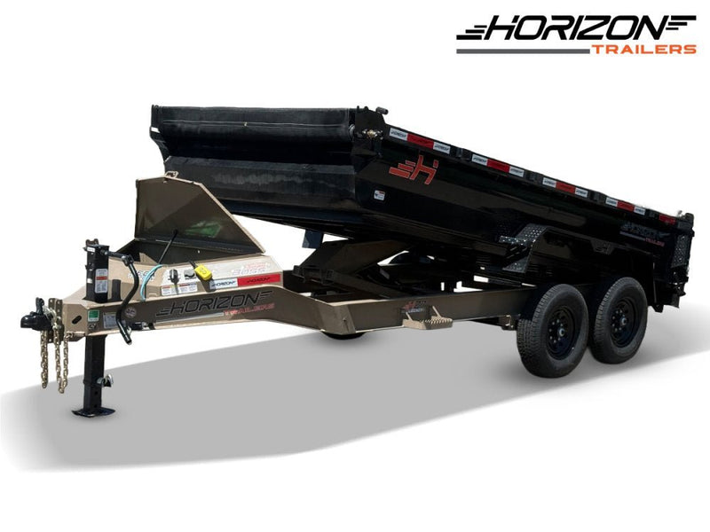 14' Horizon HZ7 Bumper Pull Dump Trailer 24" Side Walls - (2) 7K Axles 17844 - Stryker Dealership Group