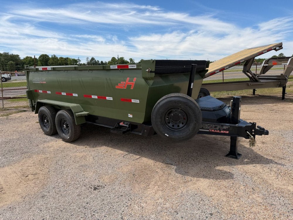 14' Horizon LZ7 Bumper Pull Dump Trailer 42" Side Walls Telescopic Lift Hydraulic Jacks - (2) 7k Axl 014677 - Stryker Dealership Group