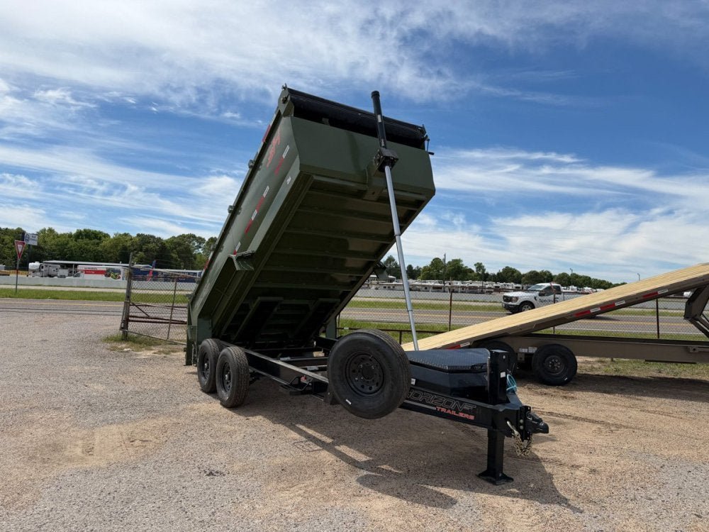 14' Horizon LZ7 Bumper Pull Dump Trailer 42" Side Walls Telescopic Lift Hydraulic Jacks - (2) 7k Axl 014677 - Stryker Dealership Group