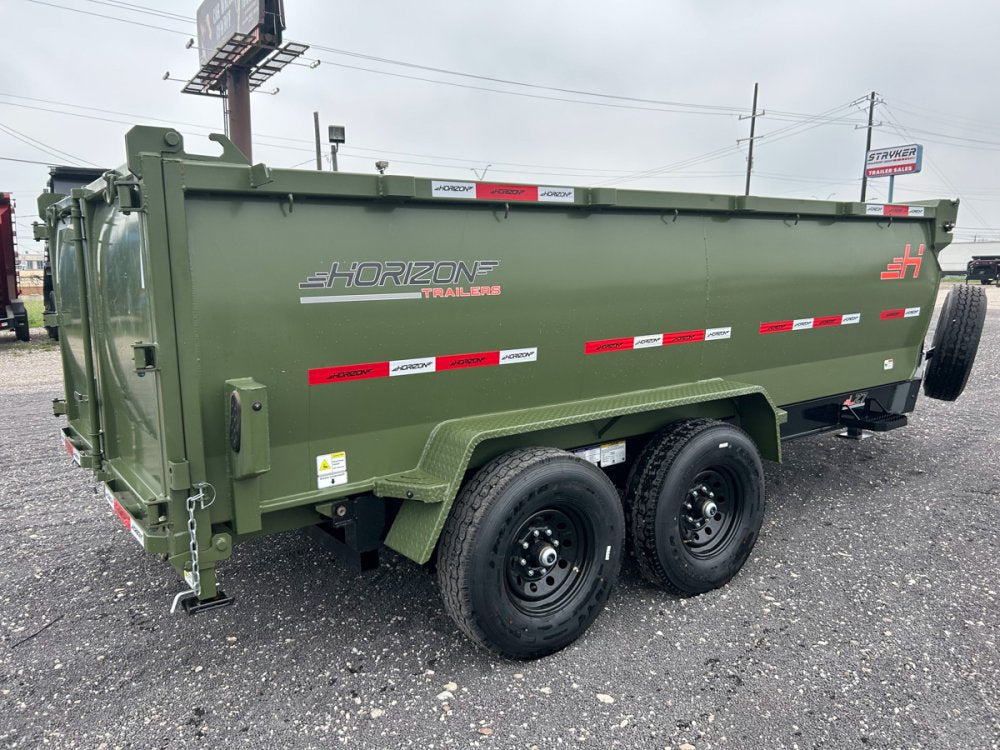 14' Horizon LZ7 Bumper Pull Dump Trailer 42" Side Walls Telescopic Lift Hydraulic Jacks - (2) 7k Axl 14681 - Stryker Dealership Group