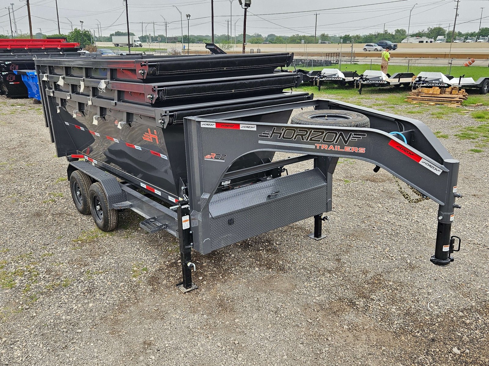 14' Horizon RDZ GN Roll Off Bundle (2) 7k Axles + 3 EDZ Bins HZN14GN7KBLKTX - Stryker Dealership Group