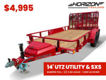 14' Horizon UTZ Bumper Pull Utility Trailer - (2) 3.5K Axles 017737 - Stryker Dealership Group