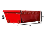 14' Roll Off Bin - 4' Side Wall - 7 Gauge Floor - Red Gloss - 9848-29 848-29 - Stryker Dealership Group