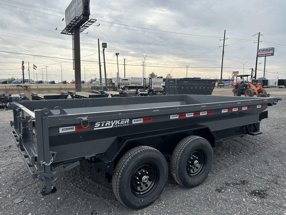 14' Stryker EDT Bumper Pull Dump Trailer 20" Side Walls - (2) 7k Axles 003887 - Stryker Dealership Group