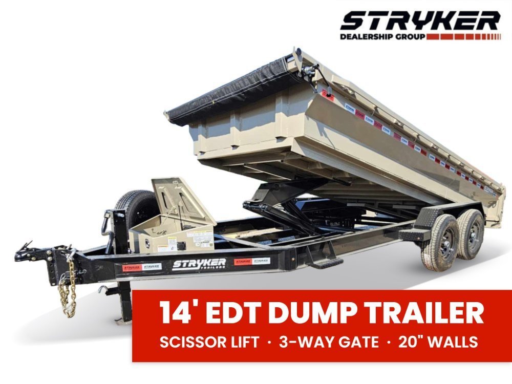 14' Stryker EDT Bumper Pull Dump Trailer 20" Side Walls - (2) 7k Axles 004053 - Stryker Dealership Group