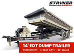 14' Stryker EDT Bumper Pull Dump Trailer 20" Side Walls - (2) 7k Axles 004053 - Stryker Dealership Group