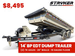 14' Stryker EDT Bumper Pull Dump Trailer 20" Side Walls - (2) 7k Axles 004053 - Stryker Dealership Group