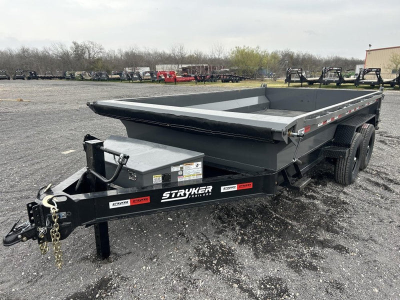 14' Stryker EDT Bumper Pull Dump Trailer 20" Side Walls - (2) 7k Axles 004055 - Stryker Dealership Group