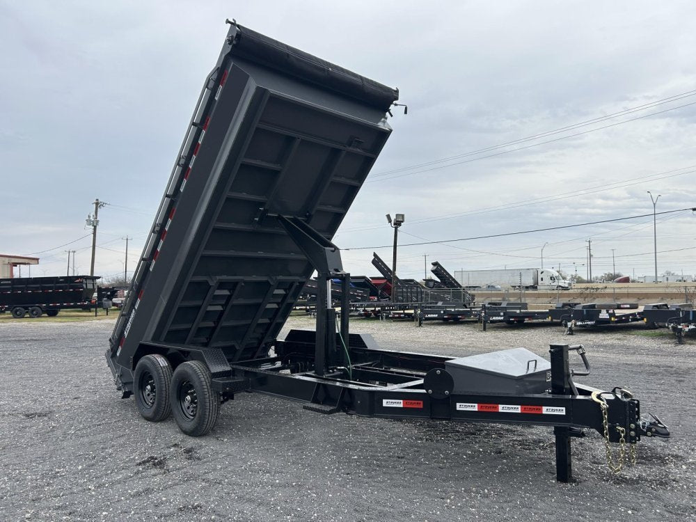 14' Stryker EDT Bumper Pull Dump Trailer 20" Side Walls - (2) 7k Axles 004055 - Stryker Dealership Group