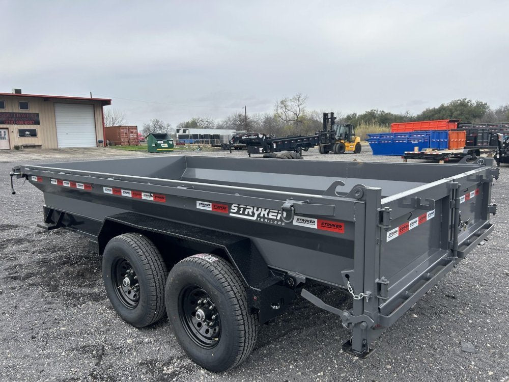 14' Stryker EDT Bumper Pull Dump Trailer 20" Side Walls - (2) 7k Axles 004055 - Stryker Dealership Group