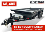 14' Stryker EDT Bumper Pull Dump Trailer 20" Side Walls - (2) 7k Axles 004055 - Stryker Dealership Group