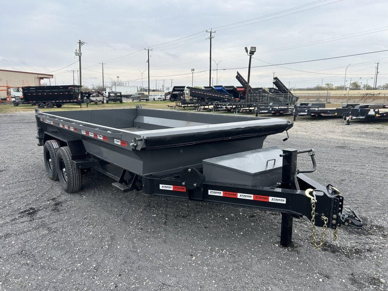14' Stryker EDT Bumper Pull Dump Trailer 20" Side Walls - (2) 7k Axles 004055 - Stryker Dealership Group