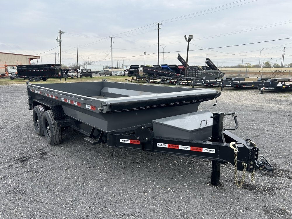 14' Stryker EDT Bumper Pull Dump Trailer 20" Side Walls - (2) 7k Axles 004242 - Stryker Dealership Group