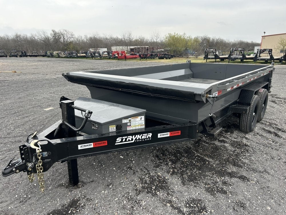 14' Stryker EDT Bumper Pull Dump Trailer 20" Side Walls - (2) 7k Axles 004267 - Stryker Dealership Group