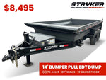 14' Stryker EDT Bumper Pull Dump Trailer 20" Side Walls - (2) 7k Axles 4054 - Stryker Dealership Group