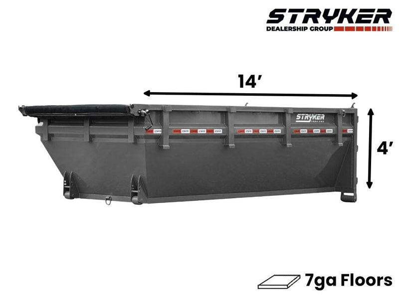 14' Stryker Roll Off Bin - 4' Side Walls 1410 - Stryker Dealership Group
