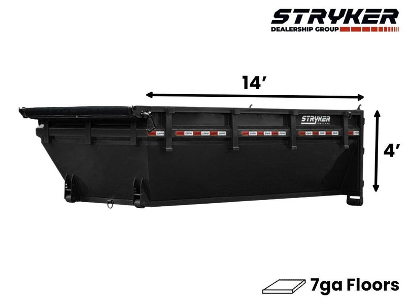 14' Stryker Roll Off Bin - 4' Side Walls 1454 - Stryker Dealership Group