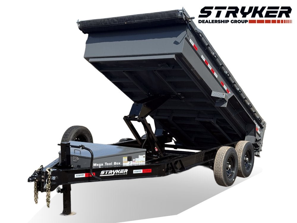 14' Stryker SDT Bumper Pull Dump Trailer 24" Side Walls - (2) 7k Axles 004265 - Stryker Dealership Group