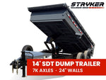 14' Stryker SDT Bumper Pull Dump Trailer 24" Side Walls - (2) 7k Axles 004268 - Stryker Dealership Group