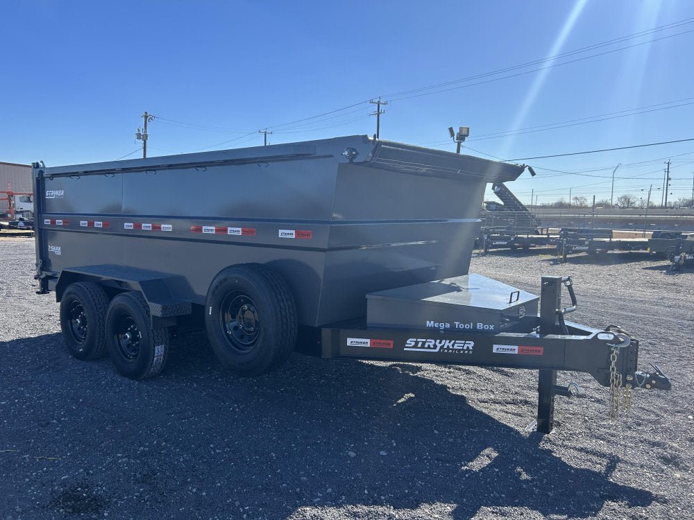 14' Stryker SDT Bumper Pull Dump Trailer 48" Side Walls - (2) 7k Axles 3928 - Stryker Dealership Group
