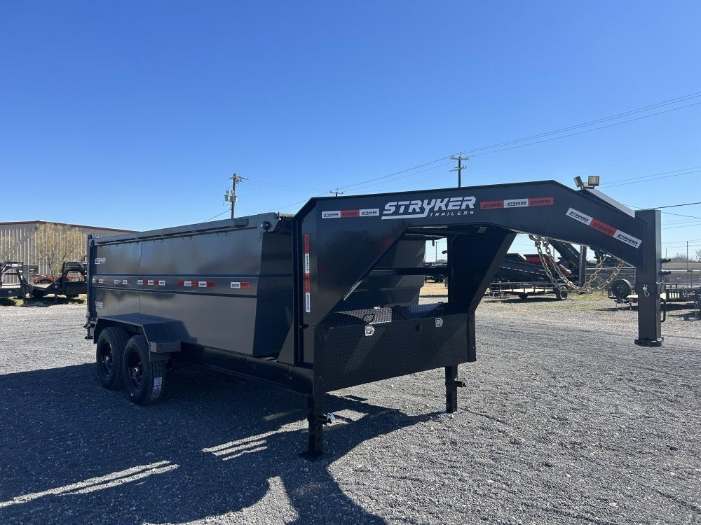 14' Stryker SDT Gooseneck Dump Trailer 48" Side Walls - (2) 7k Axles 3931 - Stryker Dealership Group