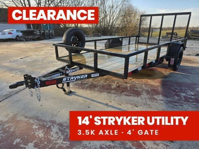 14' Utility Trailer (1) 3.5K Axle, 77" Wide 4' Gate 003765 - Stryker Dealership Group