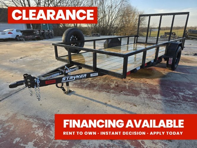 14' Utility Trailer (1) 3.5K Axle, 77" Wide 4' Gate 3765 - Stryker Dealership Group
