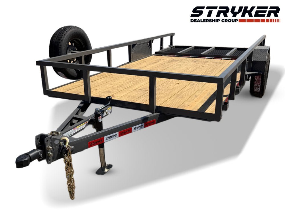14' Utility Trailer (1) 3.5K Axle, 77" Wide 4' Gate 4159 - Stryker Dealership Group
