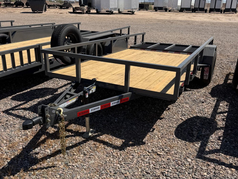 14' Utility Trailer (1) 3.5K Axle, 77" Wide 4' Gate 4159 - Stryker Dealership Group