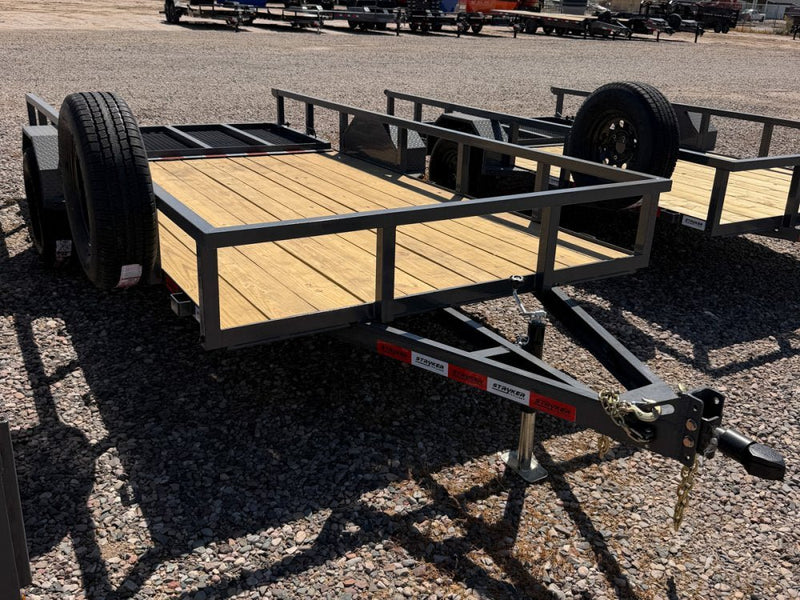 14' Utility Trailer (1) 3.5K Axle, 77" Wide 4' Gate 4159 - Stryker Dealership Group