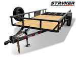 14' Utility Trailer (1) 3.5K Axle, 77" Wide 4' Gate 4159 - Stryker Dealership Group