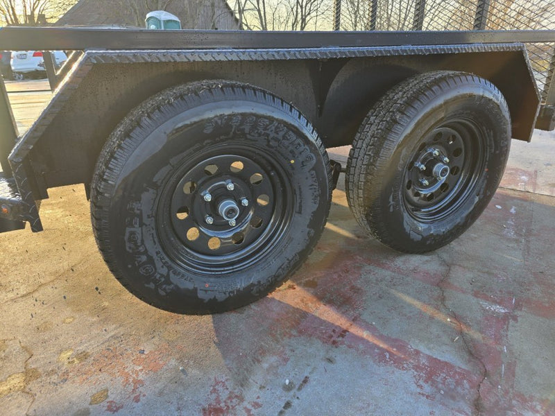 14' Utility Trailer (2) 3.5K Axles, 77" Wide, Side Ramps and 4' Gate 004071 - Stryker Dealership Group