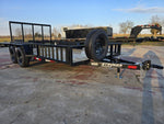14' Utility Trailer (2) 3.5K Axles, 77" Wide, Side Ramps and 4' Gate 004071 - Stryker Dealership Group