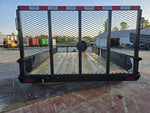 14' Utility Trailer (2) 3.5K Axles, 77" Wide, Side Ramps and 4' Gate 004071 - Stryker Dealership Group