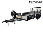 14' Utility Trailer (2) 3.5K Axles, 77" Wide, Side Ramps and 4' Gate 004071 - Stryker Dealership Group