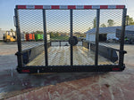 14' Utility Trailer (2) 3.5K Axles, 77" Wide, Side Ramps and 4' Gate 4071 - Stryker Dealership Group