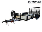 14' Utility Trailer (2) 3.5K Axles, 77" Wide, Side Ramps and 4' Gate 4071 - Stryker Dealership Group