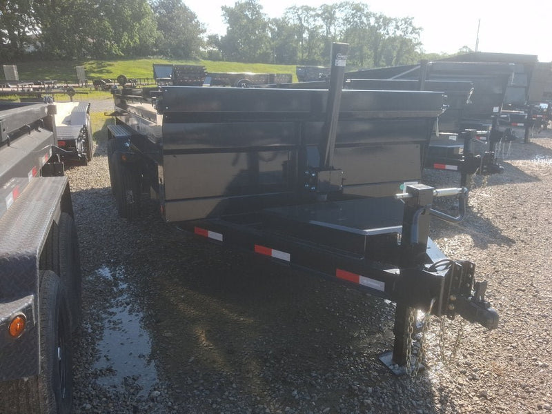 14' x 83" Iron Bull DTB Bumper Pull Dump Trailer 24" Side Walls - (2) 7,000 lb Axles, Telescopic 110018 - Stryker Dealership Group