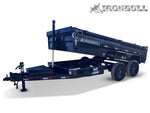 14' x 83" Iron Bull DTB Bumper Pull Dump Trailer 24" Side Walls - (2) 7,000 lb Axles, Telescopic 110018 - Stryker Dealership Group