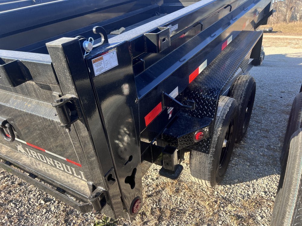 14' x 83" Iron Bull DTB Bumper Pull Dump Trailer 24" Side Walls - (2) 7,000 lb Axles, Telescopic 110018 - Stryker Dealership Group