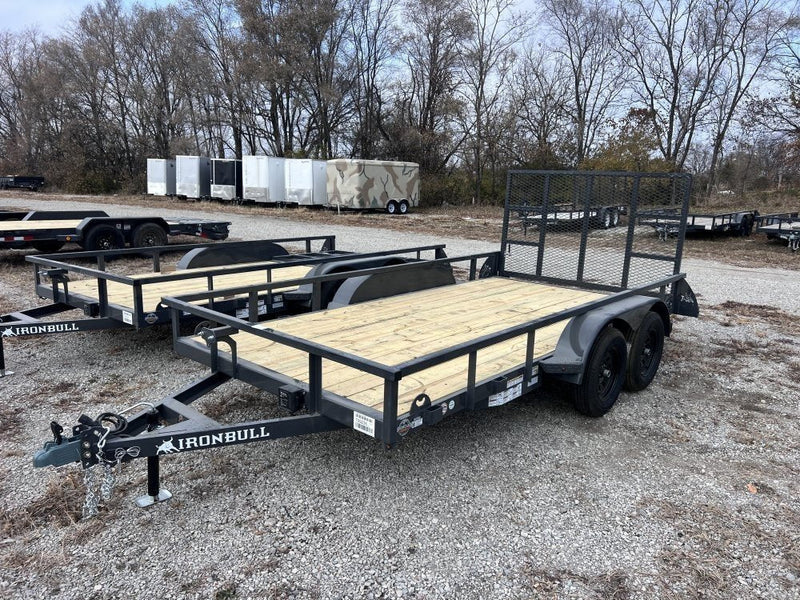 14' x 83" Iron Bull UTB Bumper Pull Utility Trailer - (2) 3,500 lb Axles 112464 - Stryker Dealership Group