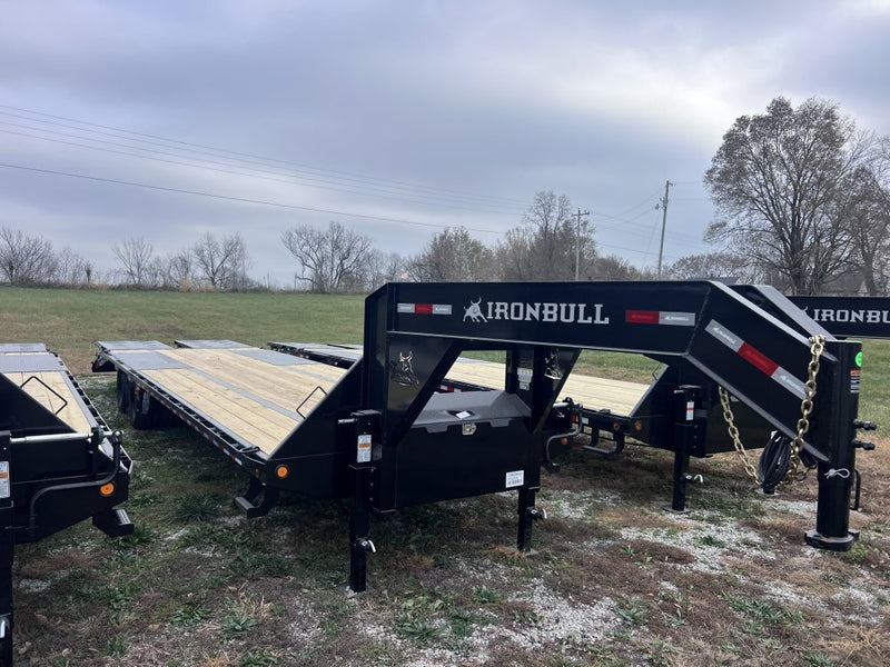 32' Iron Bull FLG Gooseneck Deckover Trailer Mega Ramps - (2) 10,000 lb Axles 912240