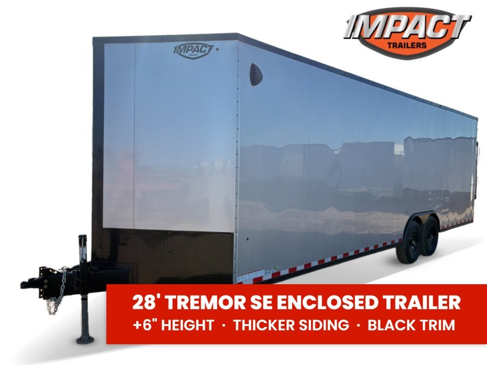 8.5 x 28 Tremor SE Flat Top Sloped V Nose Enclosed Trailer - (2) 7000 lb Axle 129562