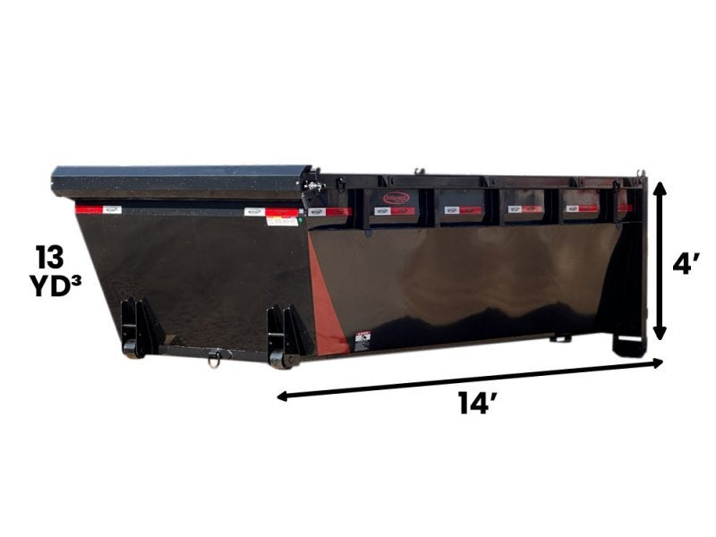 14' DH Roll Off Bin 4' Walls - Black - #8900-22 - 14x4 Bin/Roll Off Bin - Stryker Dealership Group