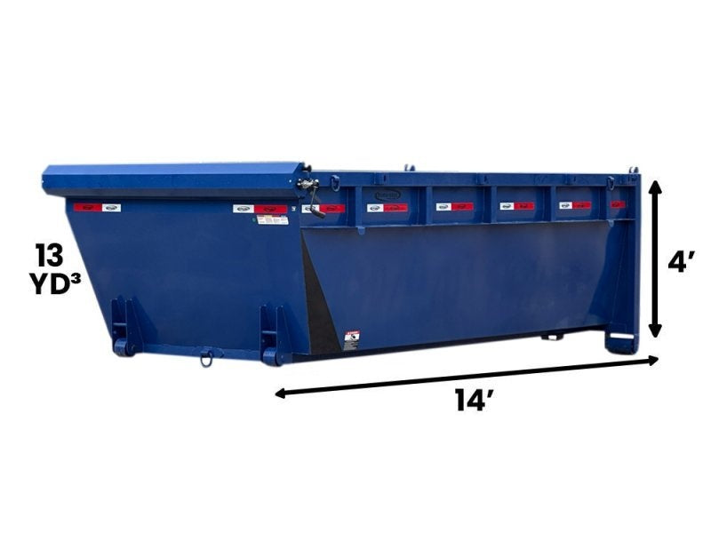 14' DH Roll Off Bin 4' Walls - Virginia Blue - #8900-04 - 14x4 Bin/Roll Off Bin - Stryker Dealership Group