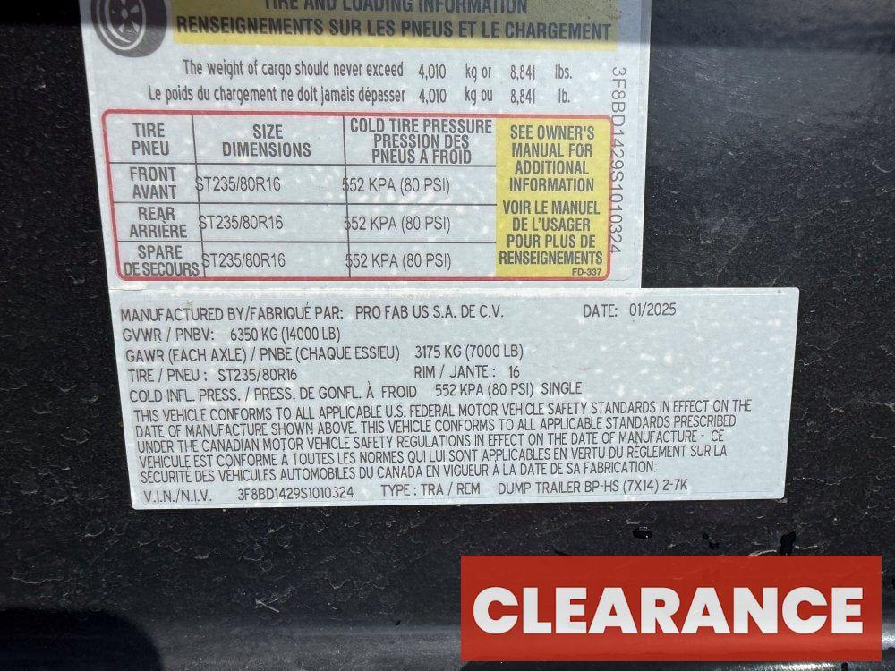 14' DRL Dump Trailer 48" Sides (2) 7K Axles Scissor Lift - Bumper Pull Dump - Dump Trailers - Stryker Dealership Group