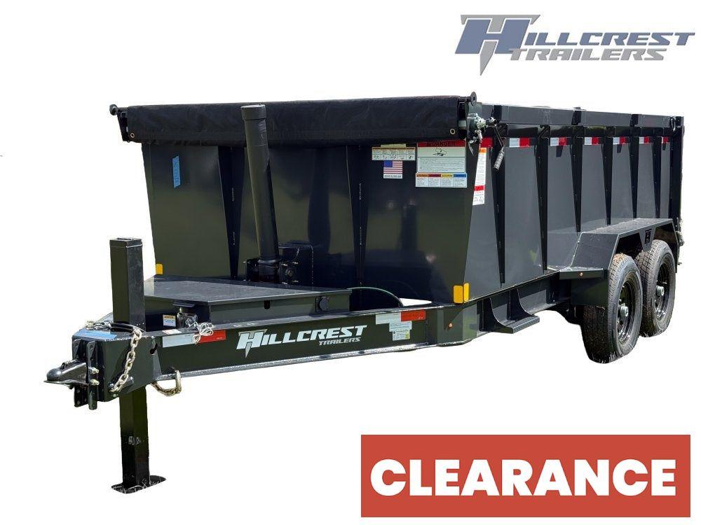 14' Dump Trailer BP 40" Side Walls - Telescopic lift - 7k Axles - Hydraulic Jack - Bumper Pull Dump - Dump Trailers - Stryker Dealership Group