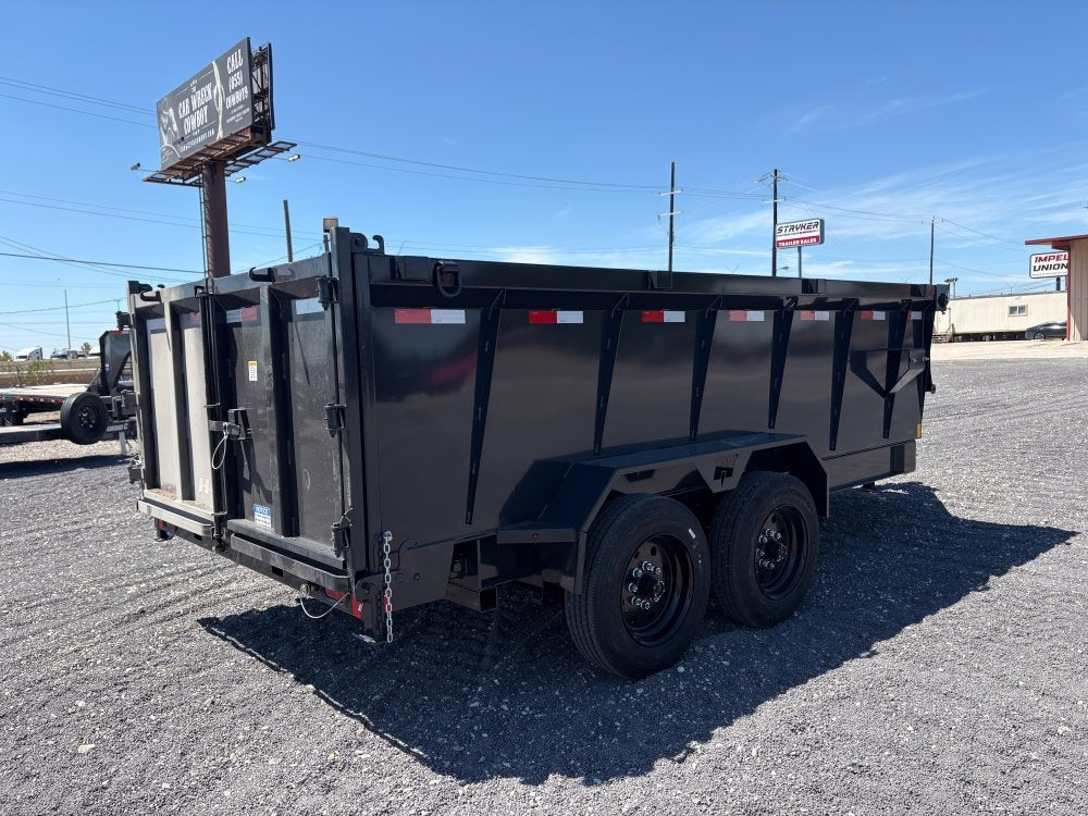 14' Dump Trailer BP 40" Side Walls - Telescopic lift - 8k Axles - Bumper Pull Dump - Dump Trailers - Stryker Dealership Group