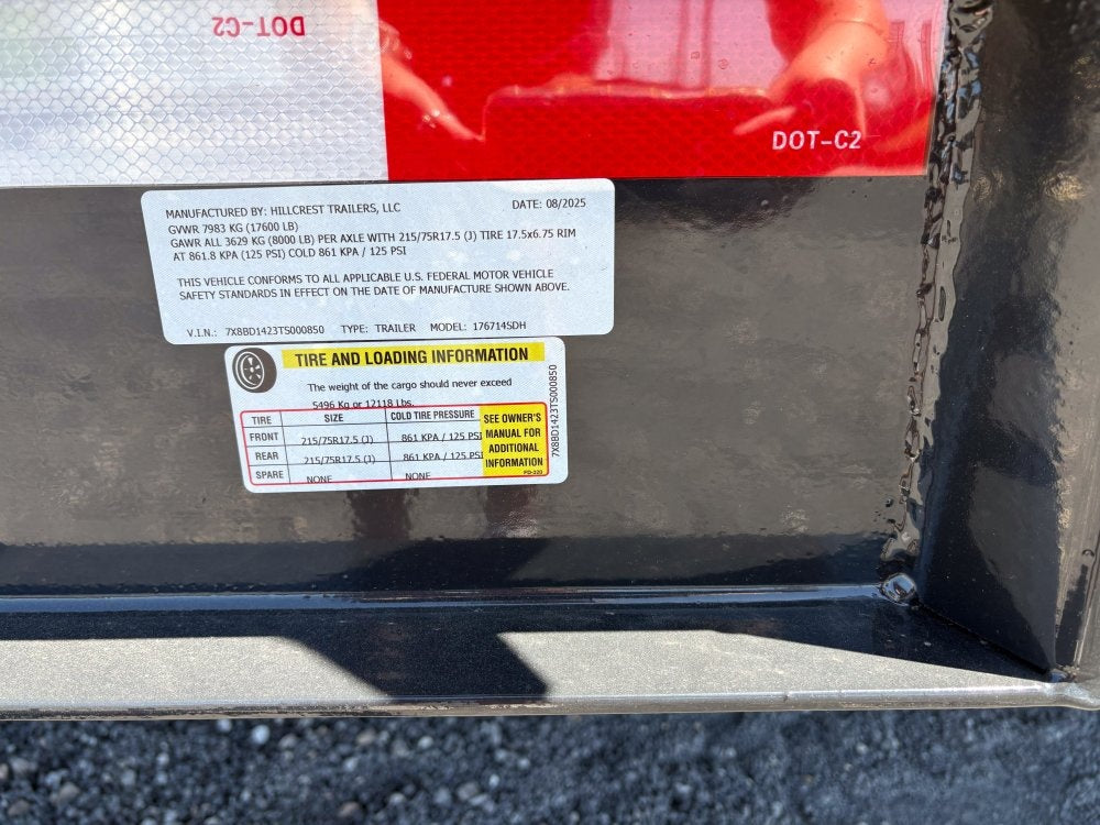 14' Dump Trailer BP 40" Side Walls - Telescopic lift - 8k Axles - Bumper Pull Dump - Dump Trailers - Stryker Dealership Group